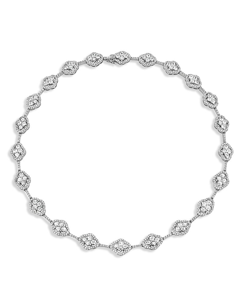 Piranesi 18K White Gold Diamond Maison Necklace, 17