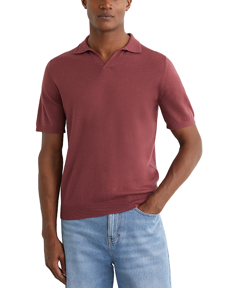 Reiss Duchie Short Sleeve Open Collar Merino Polo Shirt