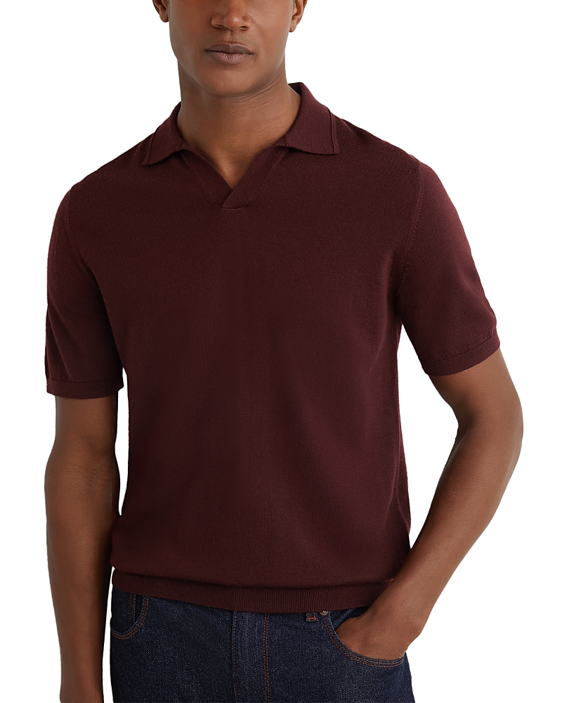 Reiss Duchie Short Sleeve Open Collar Merino Polo Shirt