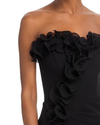Scuba Crepe Strapless Ruffle Midi Dress - Exclusive