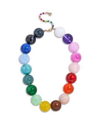 Jane Semi Precious Stone Beaded Necklace, 17-20"