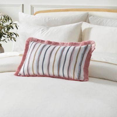 Scallop Stripe Fringe Decorative Pillow, 12" x 20"