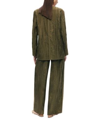 Textured Wide-Leg Pants