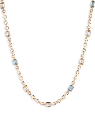 Station Stone Collar Necklace, 16"