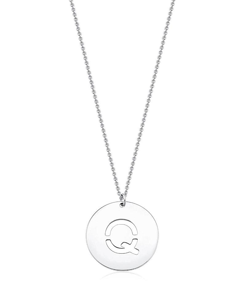 Oradina Sterling Silver Say My Name Initial Pendant Necklace