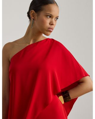 Cape Georgette One Shoulder Jumpsuit