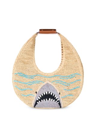 Large Raffia Moon Tote Bag