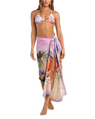 Maribel Postcard Print Long Pareo Cover Up