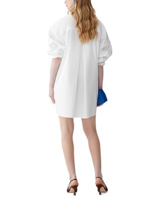 Embroidered Oversized Button Front Top