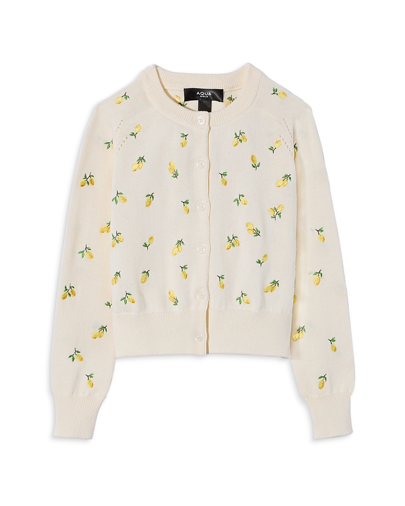 Aqua Girls' Embroidered Cardigan, Big Kid - Exclusive