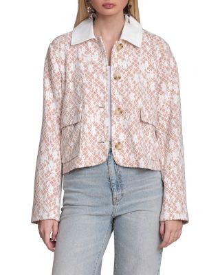 Mixed Collar Cropped Jacket