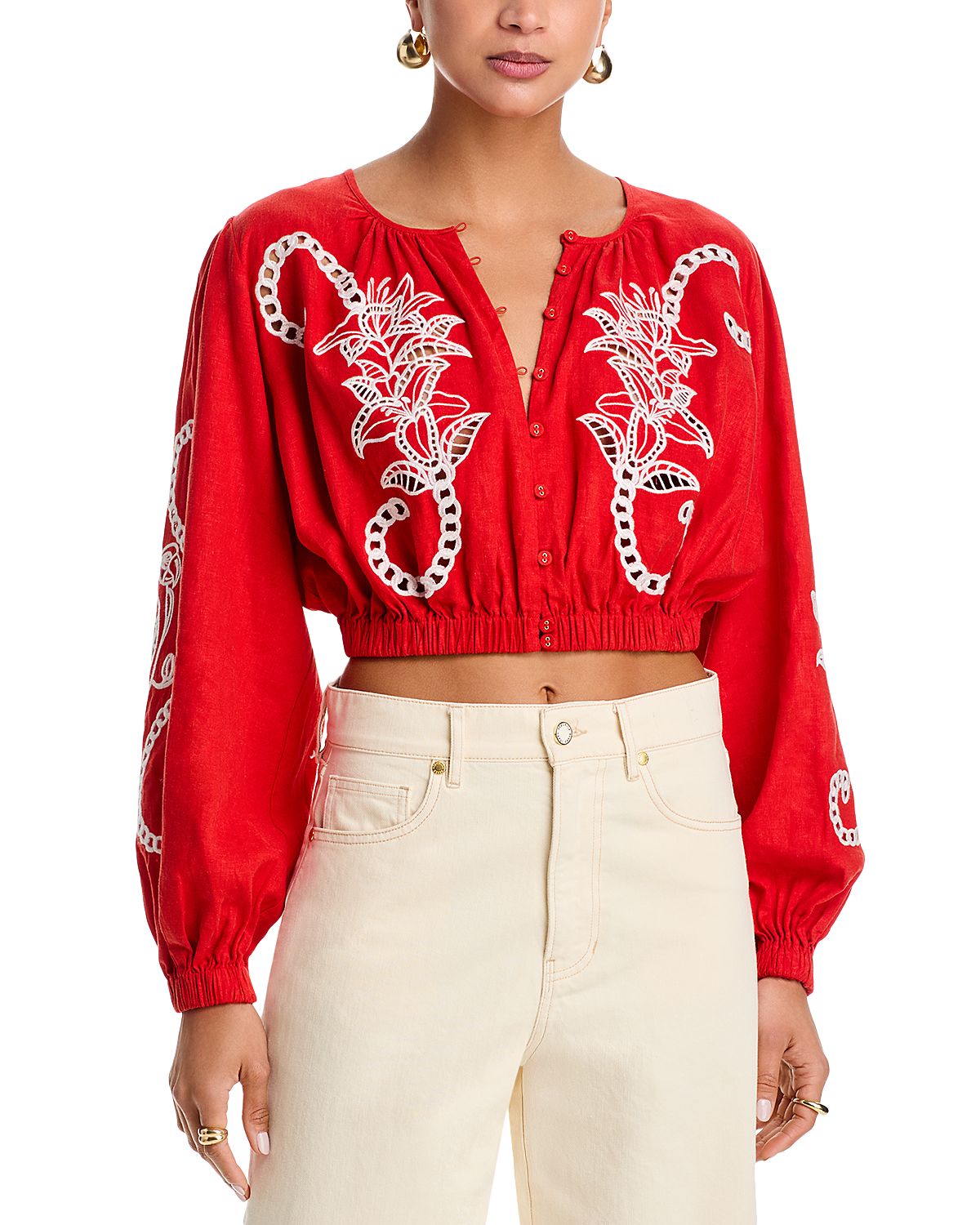 Farm Rio Richilieu Cropped Blouse