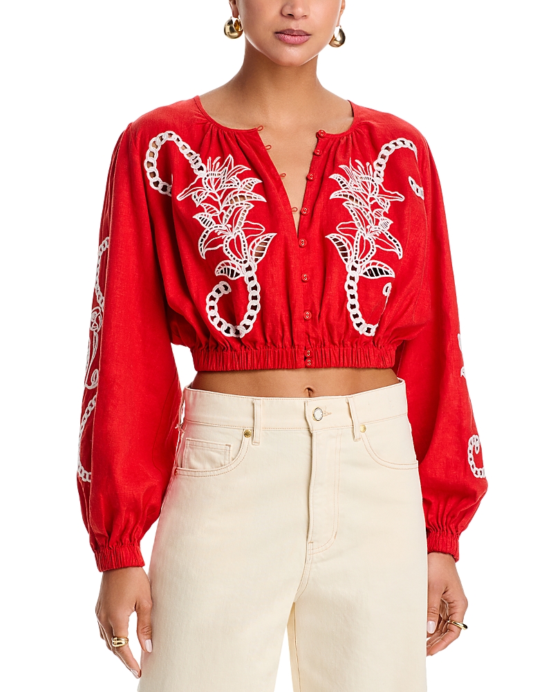 Farm Rio Richilieu Cropped Blouse