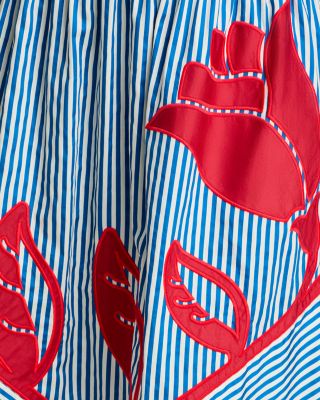 alo blue and white dress Elliot Floral Print Midi Dress Blue/Red | Wedding Guest Dress