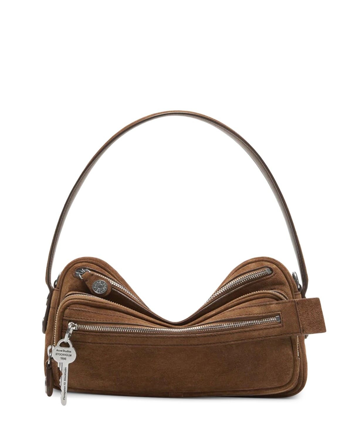 Acne Studios Camero Party Suede Shoulder Bag in Cognac Brown