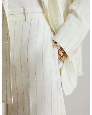 Striped Linen Wide Leg Pants