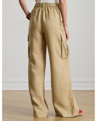 Linen Wide Leg Cargo Pants