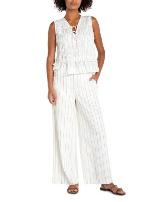 Sleeveless Tie Front Woven Top