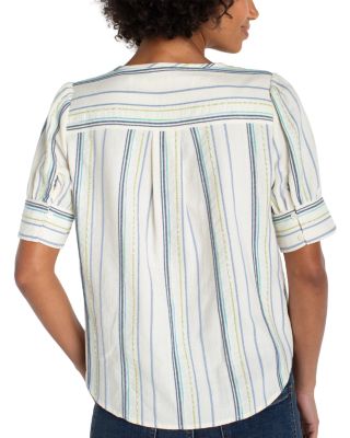 Short Sleeve Popover Woven Top