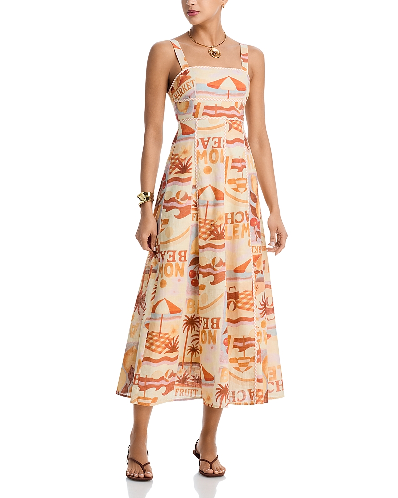Moon River Square Neck Midi Dress