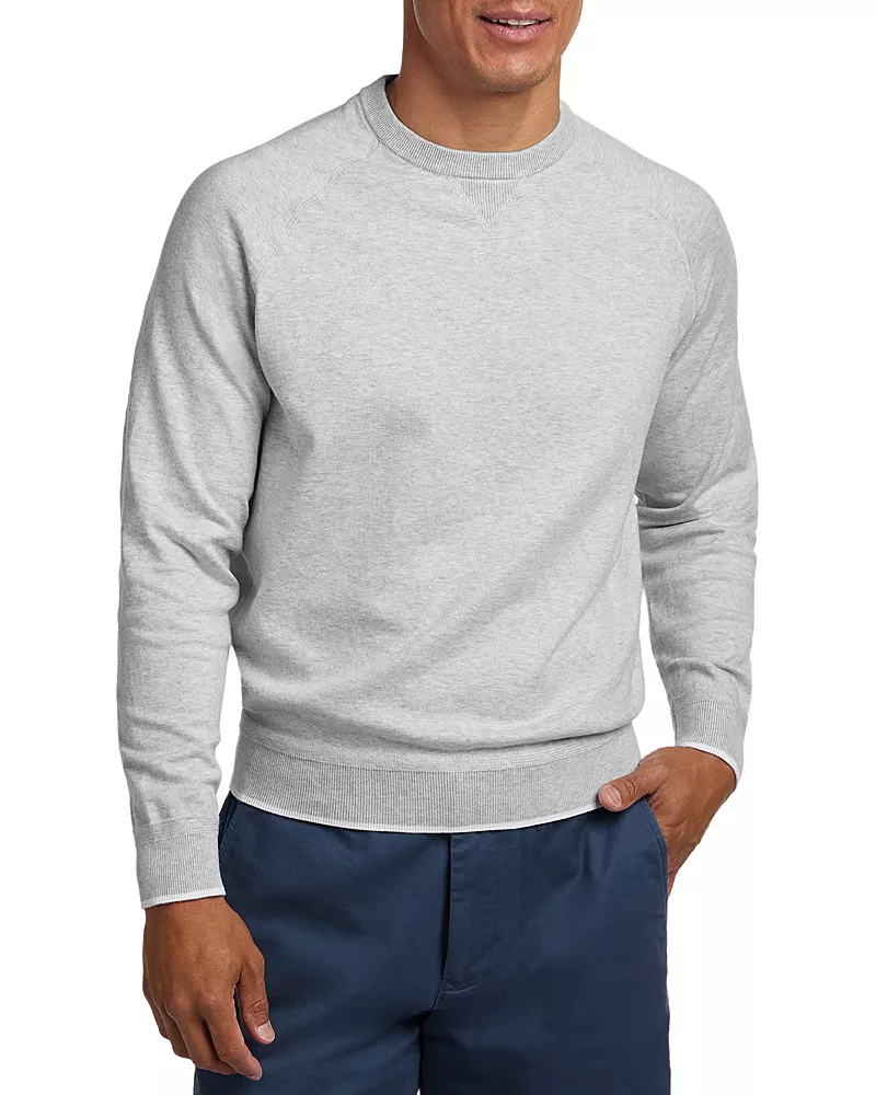 David Donahue South Point Cotton Silk Crewneck Sweater