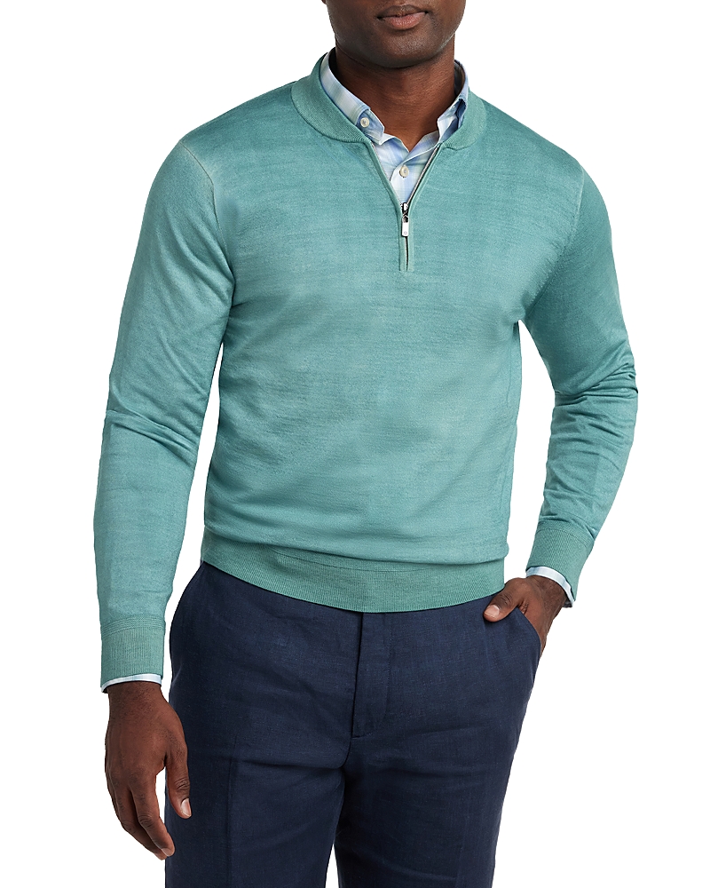 David Donahue Skipper Merino Wool Blend Quarter Zip Sweater