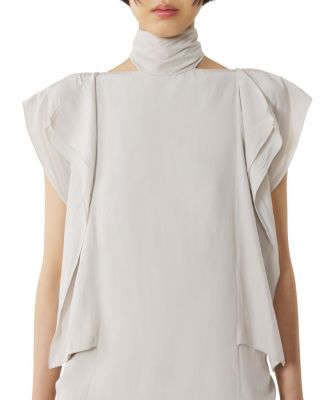 Frilled Top In Charmeuse