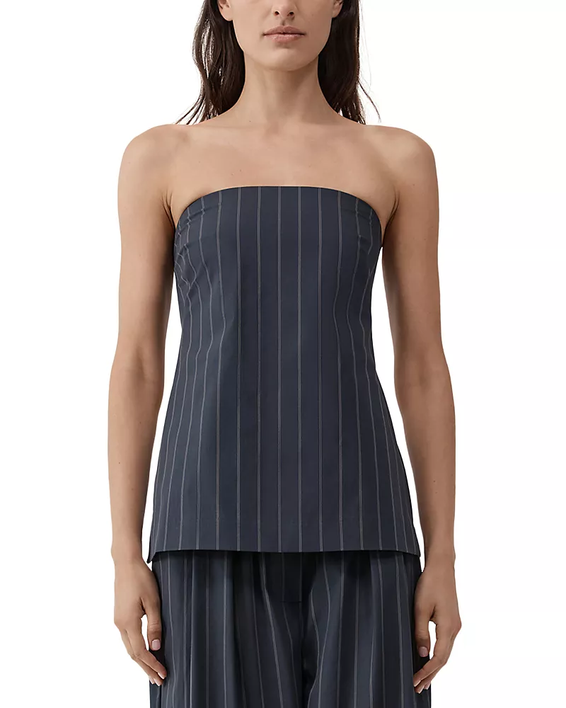 St. Agni Strapless Rouleau Tie Top