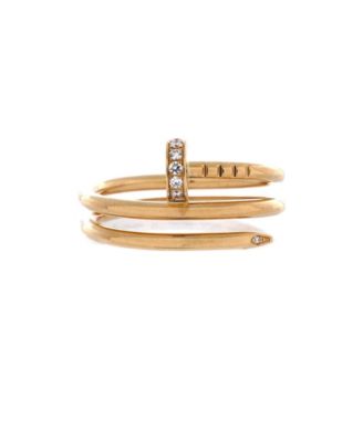Small Juste un Clou Double Ring 18K Gold and Diamonds