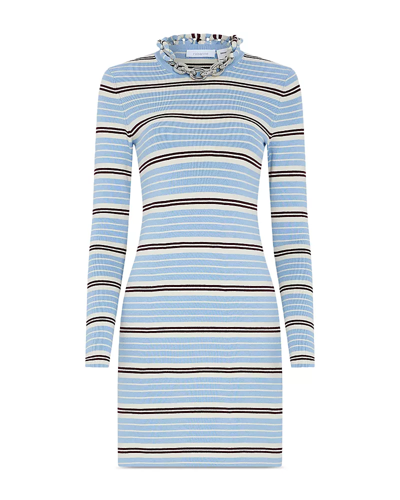 Rabanne Striped Chain Mini Dress