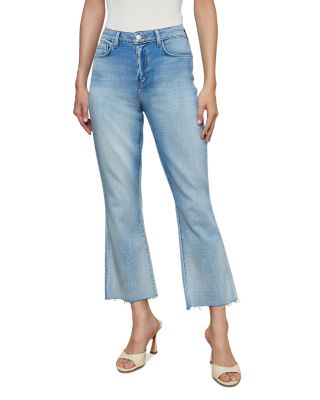 Kendra High Rise Crop Flare Jeans in Dry Ice