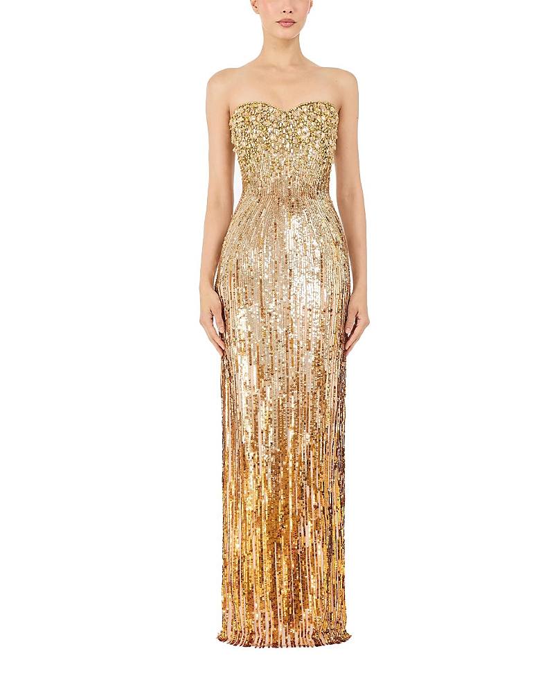 Jenny Packham Cesonia Embellished Strapless Maxi Dress