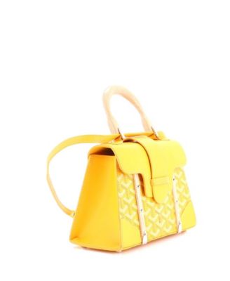 Mini Structured Saigon Top Handle Bag Coated Canvas with Leather