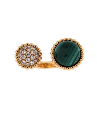 Perlee Couleurs Between the Finger Ring 18K Gold with Malachite and Diamonds