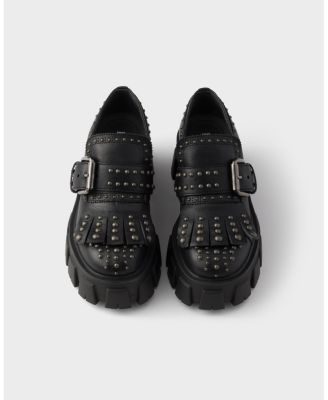  Women's Monolith Studded Leather Loafers