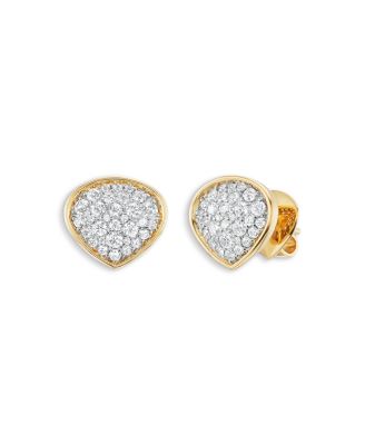 18K Yellow Gold Trisola Diamond Stud Earrings