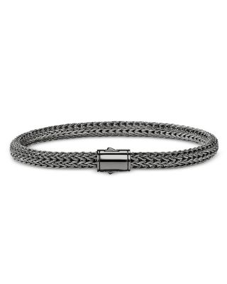 Sterling Silver Icon Dark Woven Link Bracelet, 5mm