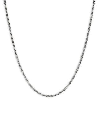 Sterling Silver Chain Box Link Necklace, 26"