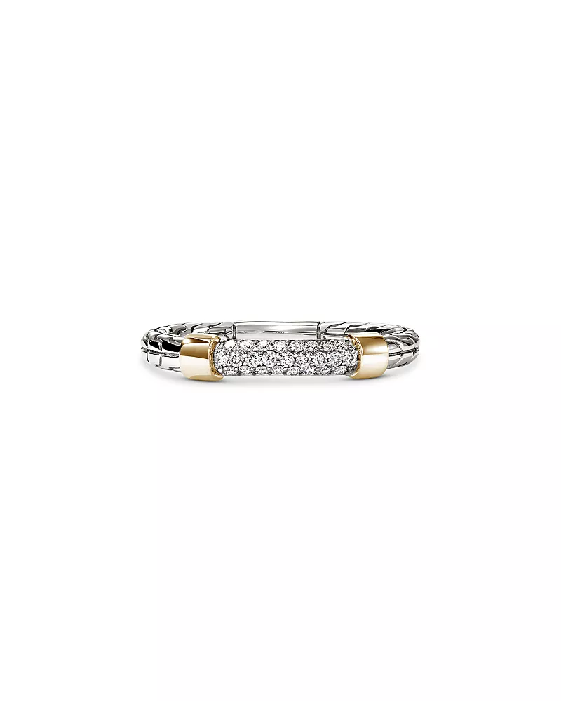 John Hardy 14K Yellow Gold & Sterling Silver Jh Essentials Diamond Band
