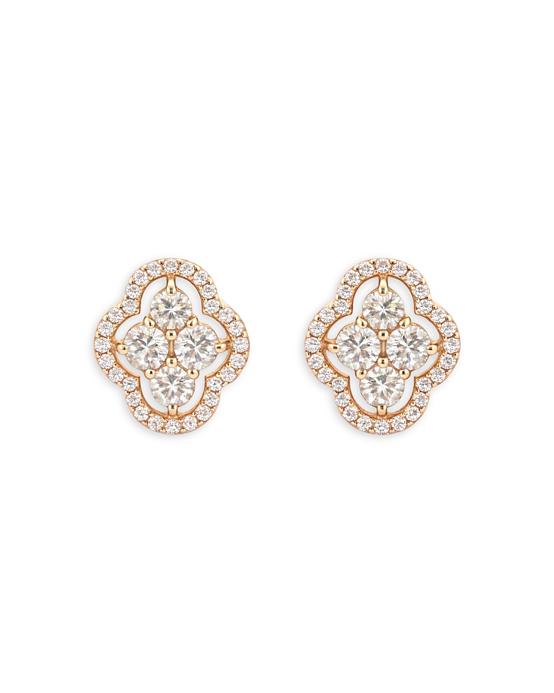 Piranesi 18K Rose Gold Maison Diamond Halo Cluster Stud Earrings
