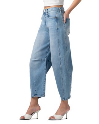 High Rise Barrel Ankle Jeans in Deep Dive
