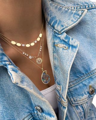 14K Yellow Gold Ammonite & Diamond Shell Pendant