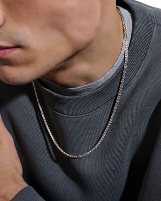 Sterling Silver Chain Icon Woven Link Necklace, 24"