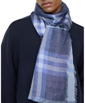  Reversible Check Wool Silk Scarf