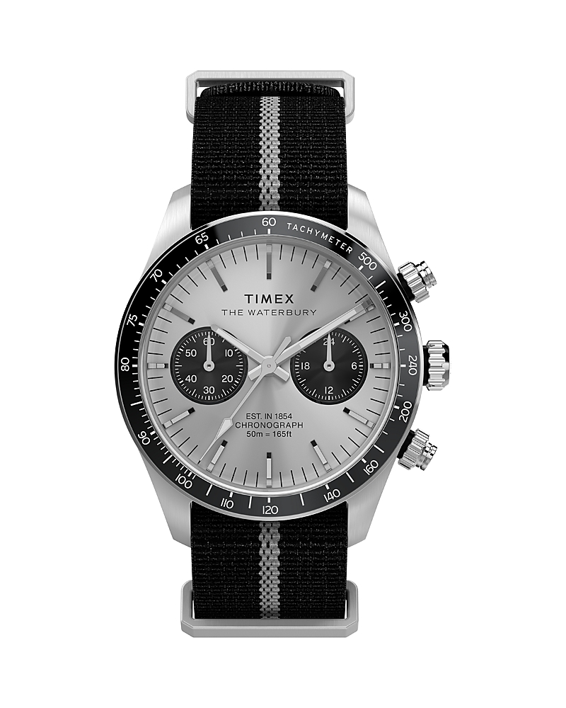 Timex Waterbury Heritage Chronograph Fabric Strap Watch, 39mm