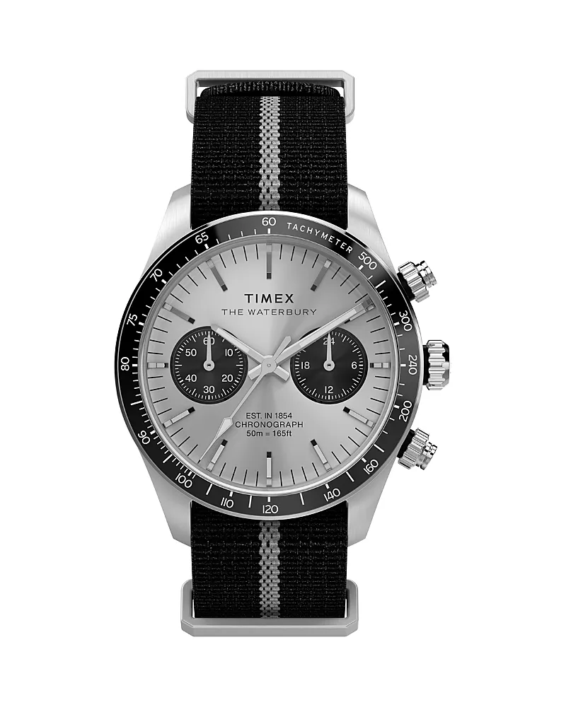 Timex Waterbury Heritage Chronograph Fabric Strap Watch, 39mm