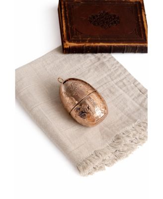  CMK Copper Etched Bird & Floral Egg Ornaments, Set of 4