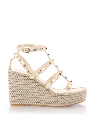 Women's Rockstud Espadrille Wedge Sandals