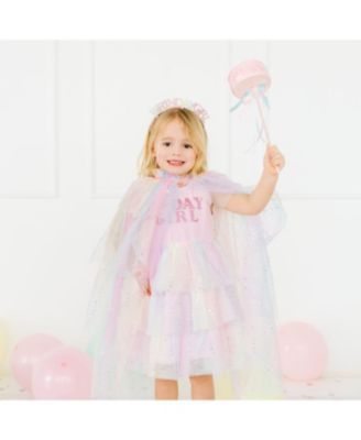 Girls' Birthday Girl Fairy Dust Short Sleeve Tutu Dress - Little Kid, Big Kid