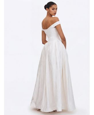  Tinsley Jacquard Bardot Wedding Gown